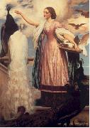 Lord Frederic Leighton A Girl Feeding Peacocks USA oil painting artist